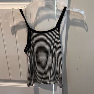 Black and white striped crop top